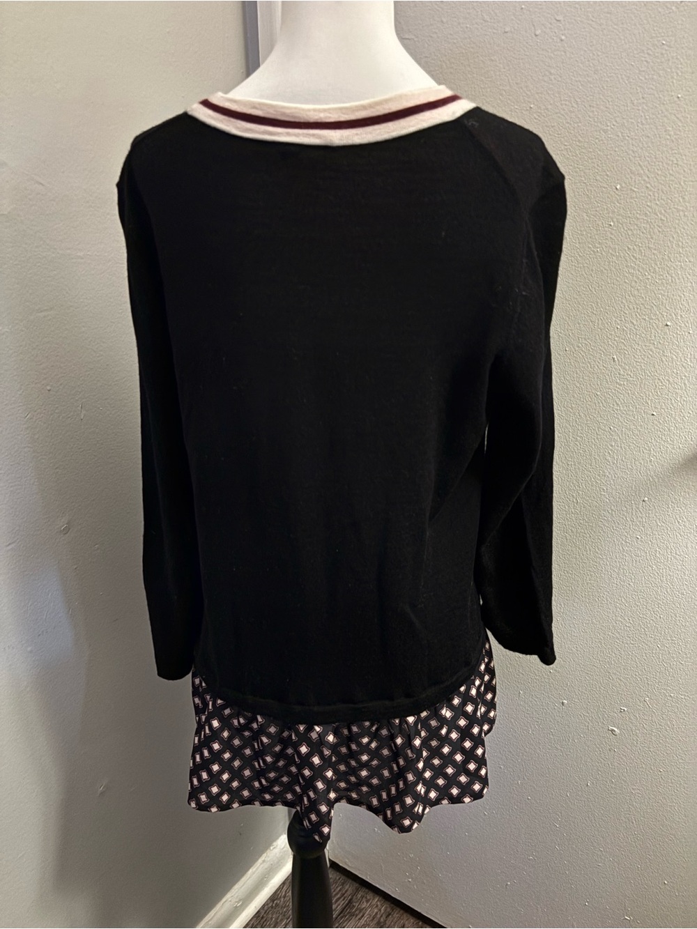 Kate Spade New York "Live Colorfully" Ruffle Twofer Sweater - Size Large - Picture 7 of 8